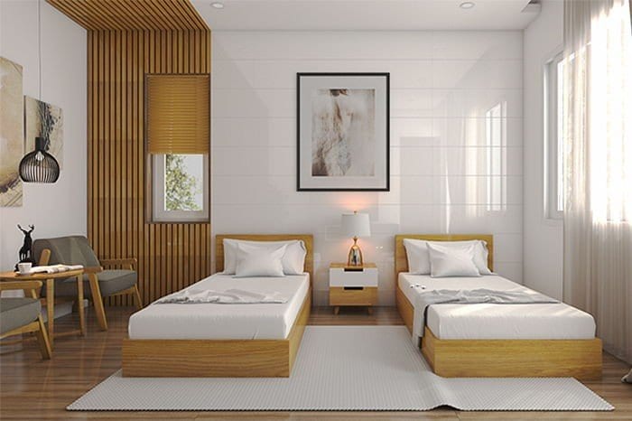 mẫu giường gỗ với thiết kế đơn giản