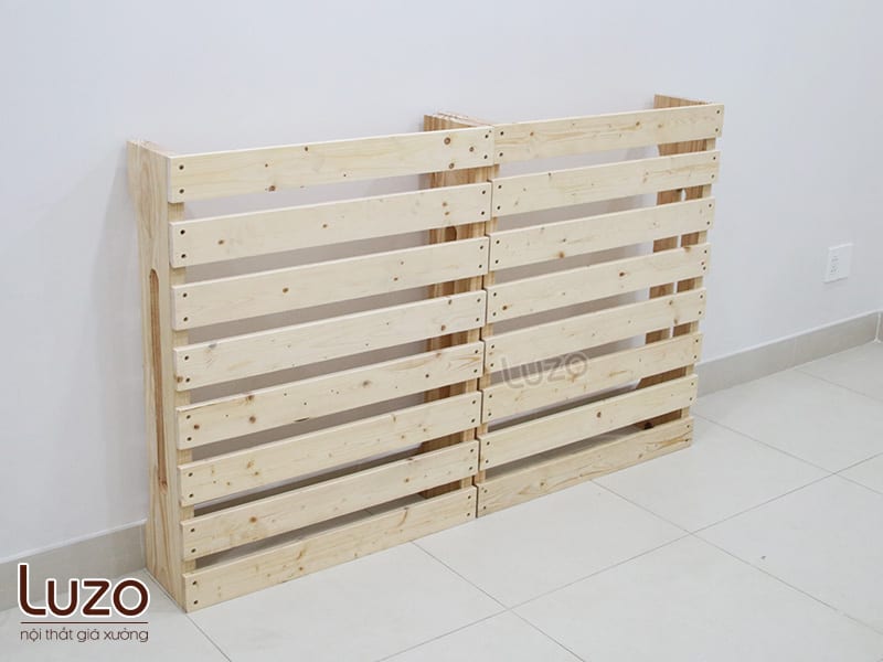 giường pallet gỗ thông sấy nhập khẩu mới 100% plb2 (chân cao 10cm)