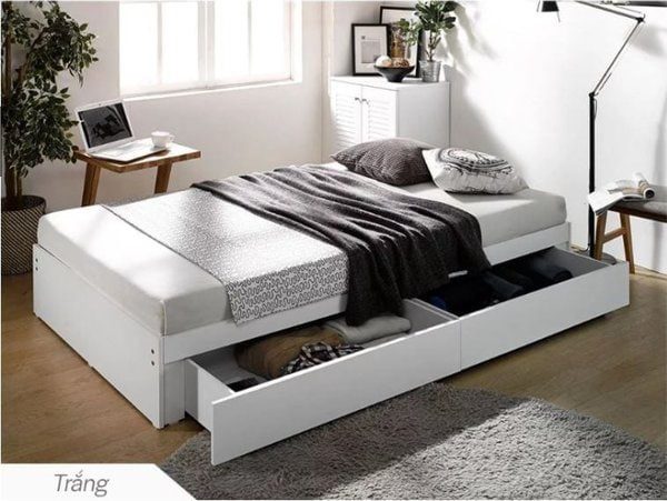 Mẫu giường ngủ chân thấp gỗ MDF m50