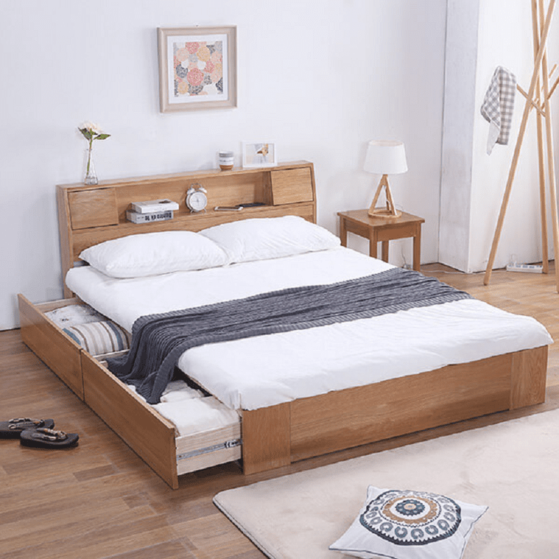 Giường ngủ gỗ kiểu Nhật có ngăn kéo