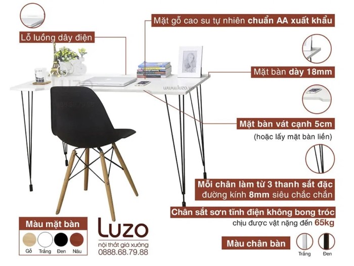 bàn làm việc trắng