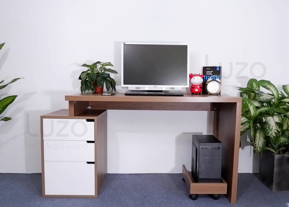 [Video thực tế] Bàn làm việc có hộc tủ gỗ MDF Box Desk II
