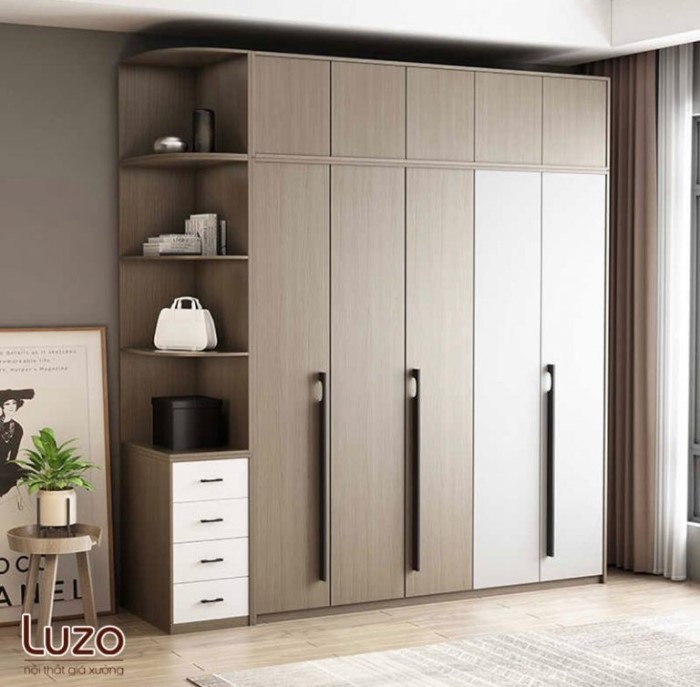 mẫu tủ quần áo decor phòng ngủ chill