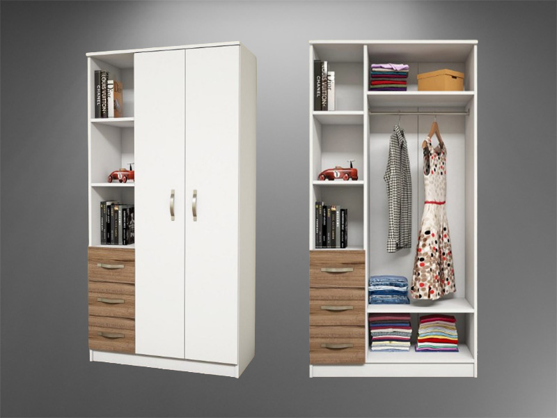 Tủ quần áo gỗ MDF chống ẩm LZW65