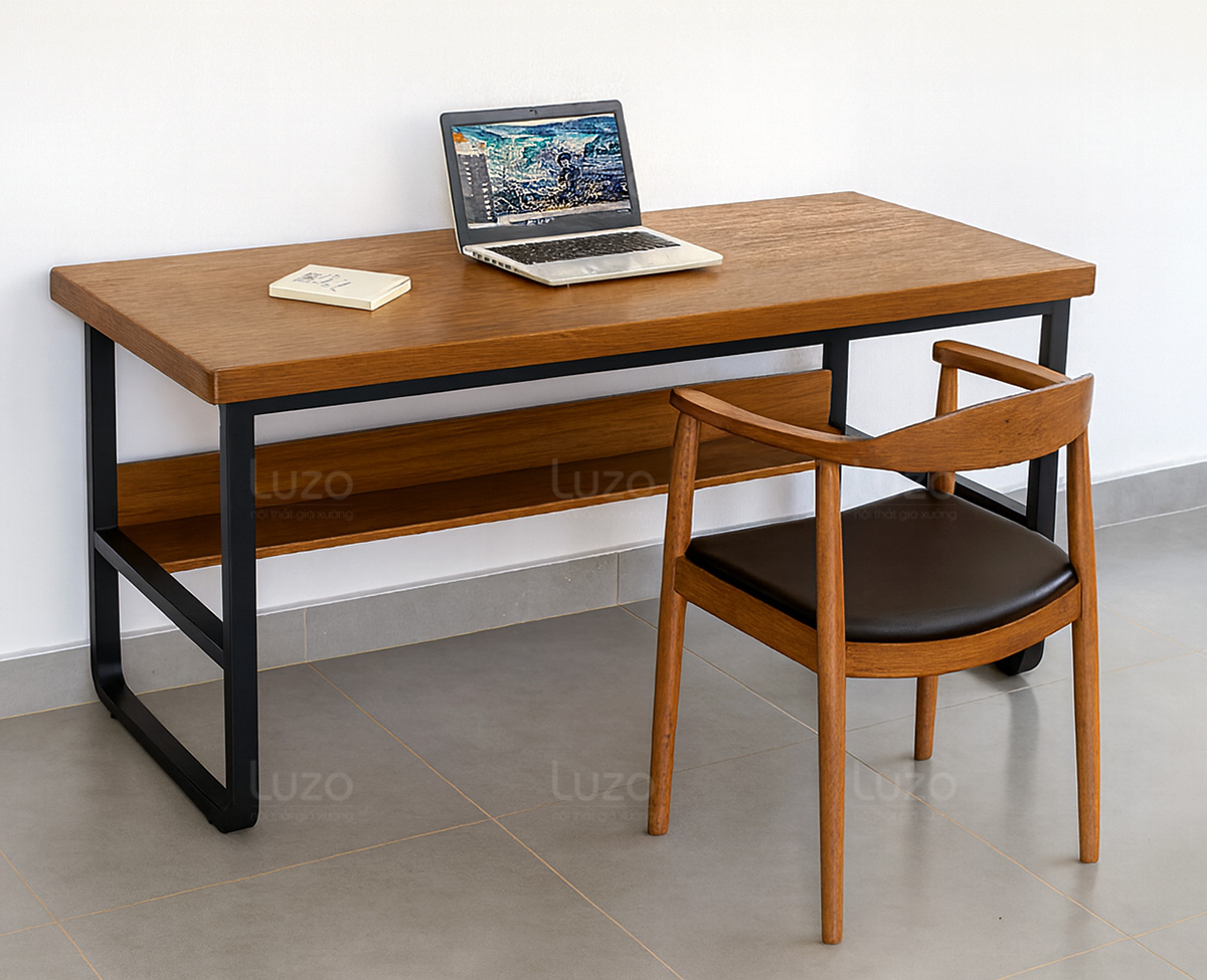 Bàn làm việc tại nhà gỗ tự nhiên chống nước cao cấp M2C26