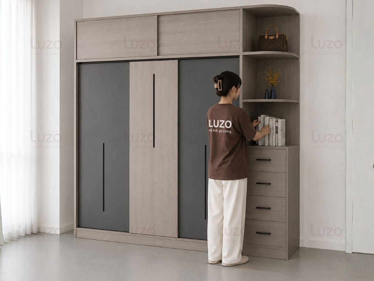Tủ quần áo MDF chống ẩm LZW30