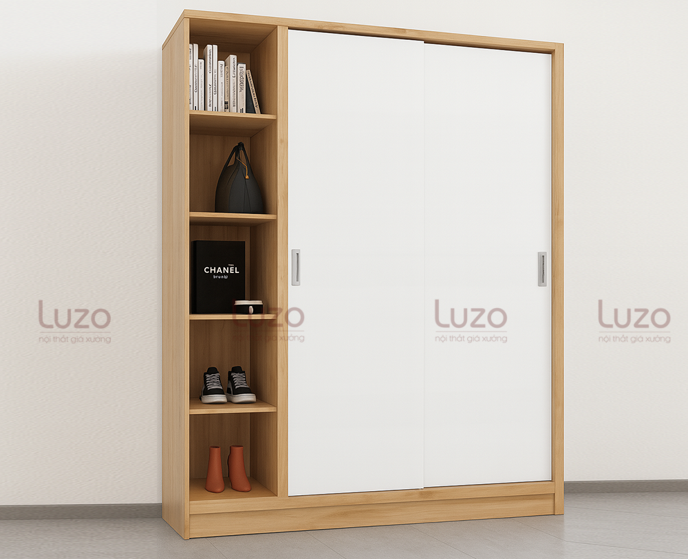 Tủ quần áo gỗ cao cấp cửa lùa mẫu LZW87