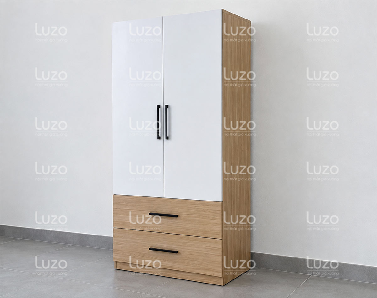 Tủ quần áo gỗ công nghiệp MDF giá rẻ LZW93 nhỏ cho người độc thân