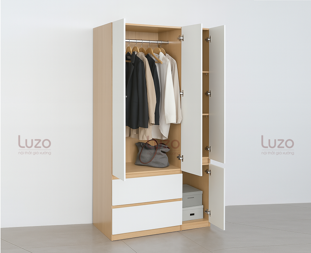 Tủ quần áo gỗ MDF 1m2 LZW94 Luzo Home