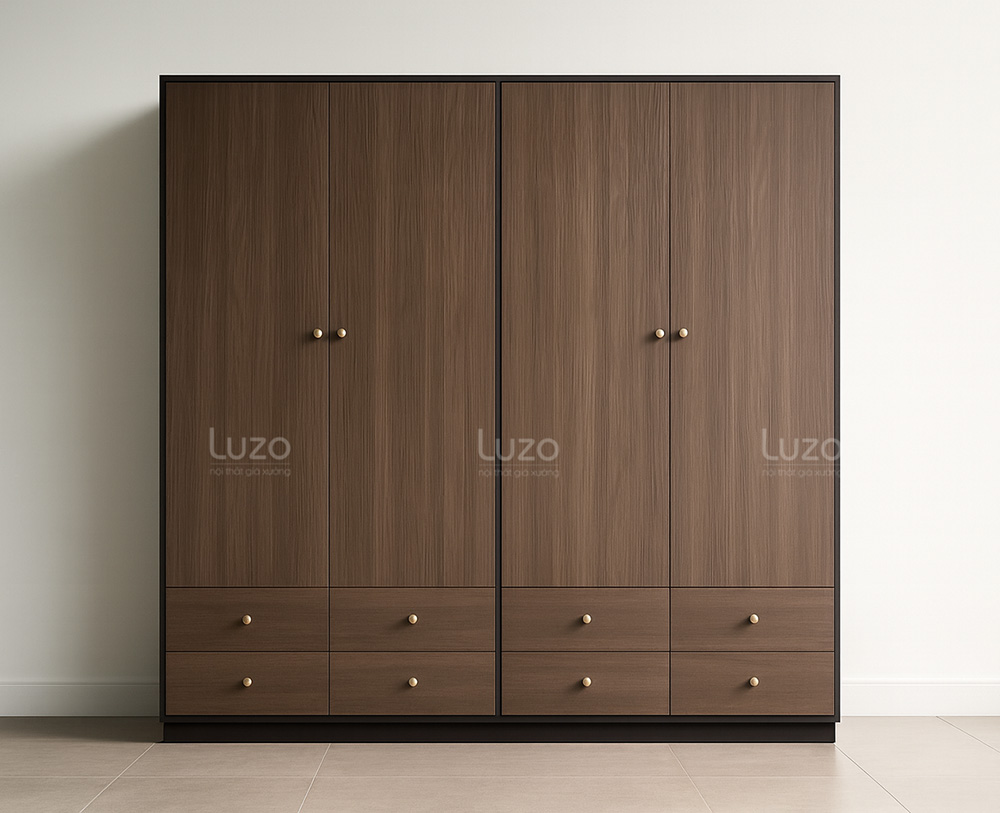 Tủ quần áo 2m LZW97 gỗ MDF lõi xanh cao cấp