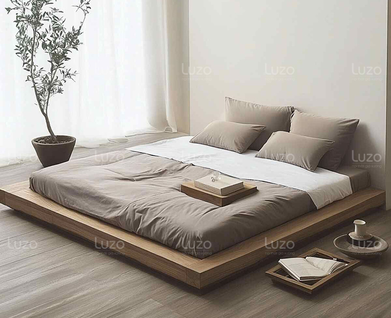 Giường Nhật bệt M56 bằng gỗ MDF bền đẹp