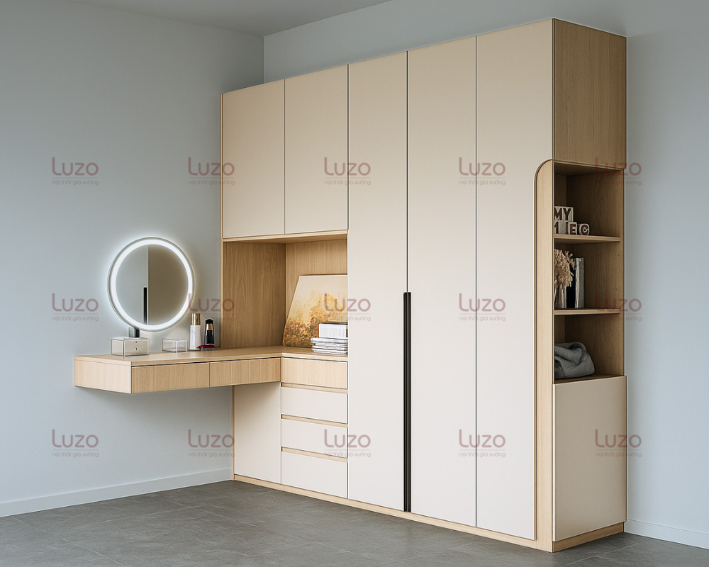 Tủ quần áo kèm bàn trang điểm LZW100 đa năng Luzo Home