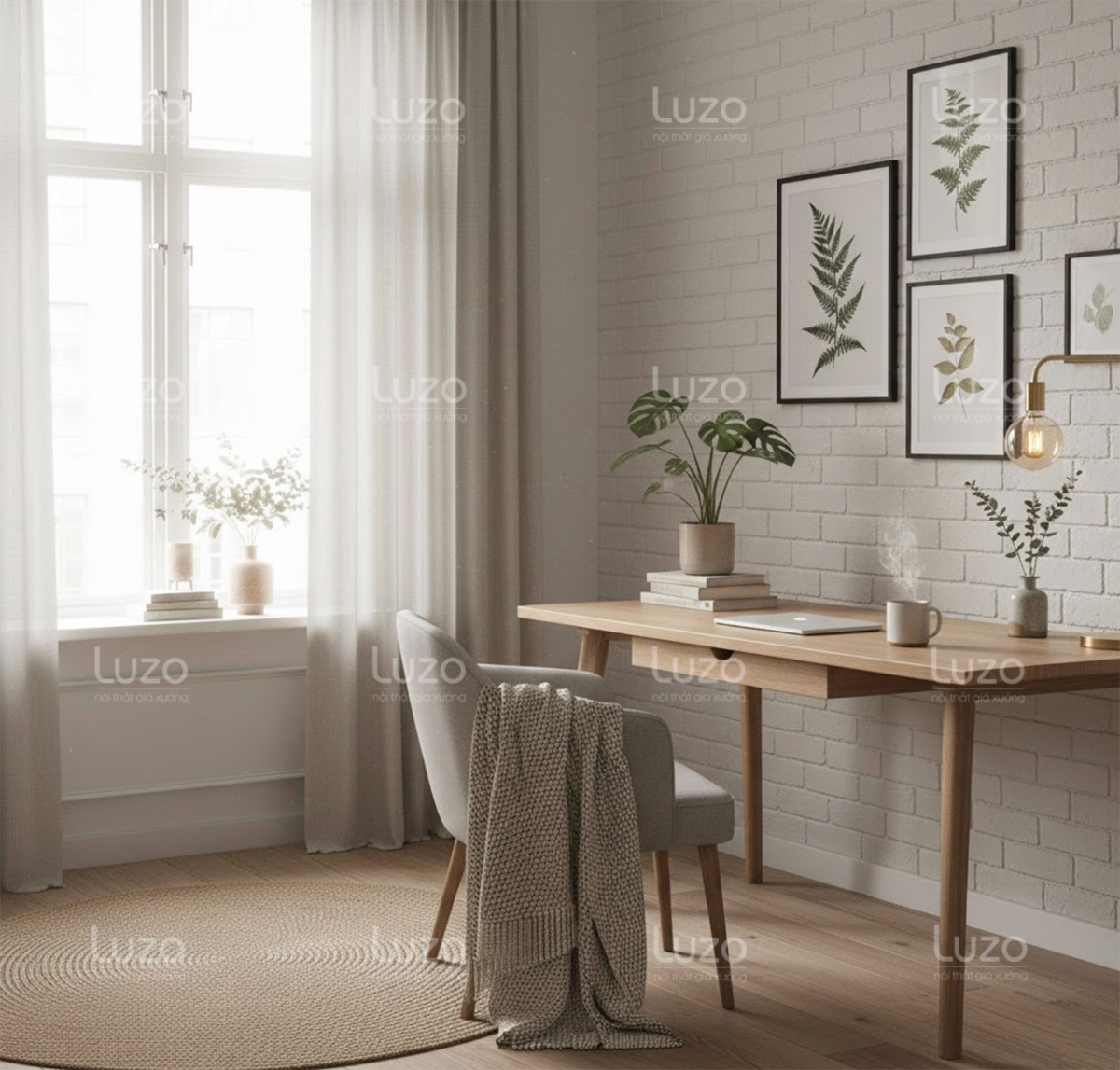oàn cảnh thiết kế phòng làm việc đẹp hiện đại phong cách Scandinavian