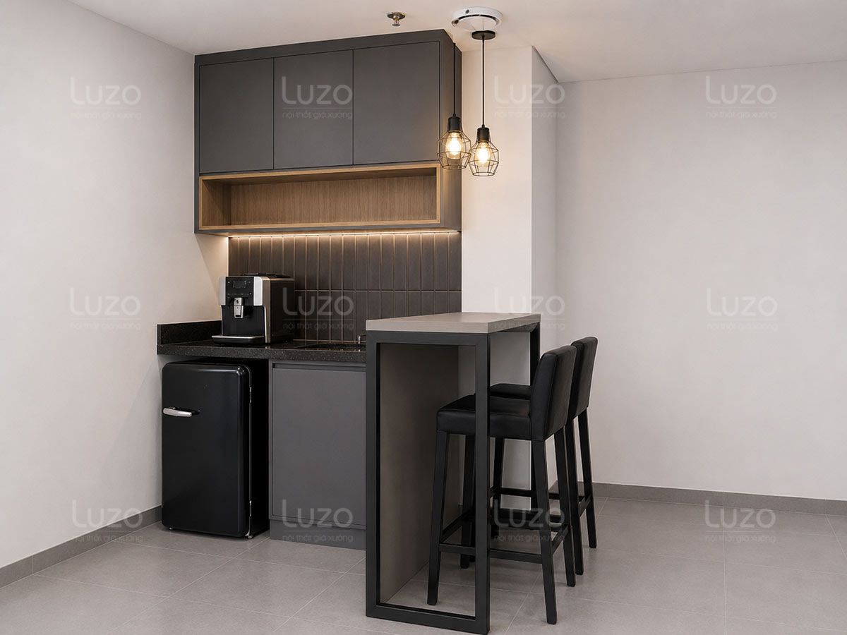 Tủ Bếp Pantry Văn Phòng Liền Bàn Bar PT10 Luzo Home