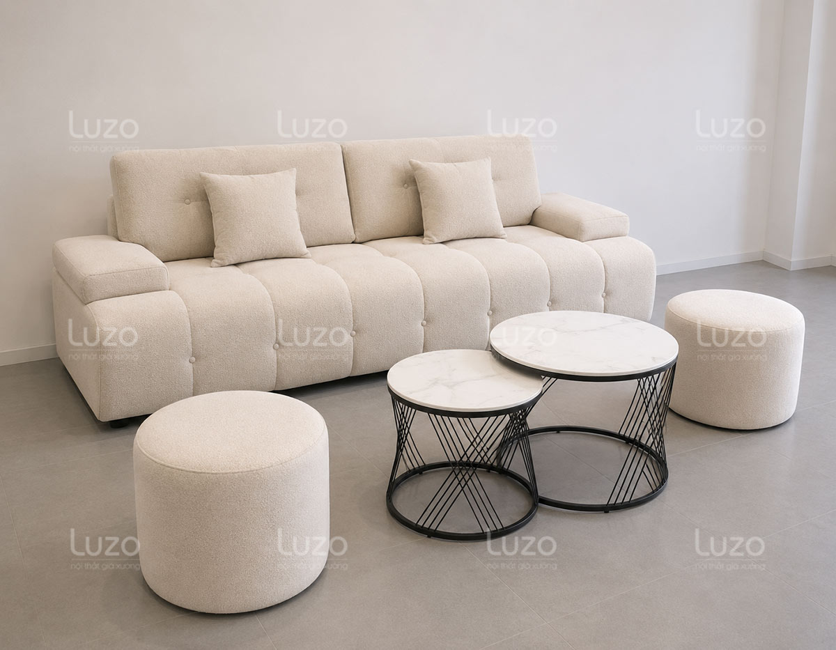 Bộ Sofa 2 Đôn Tròn Đẹp SF-i12