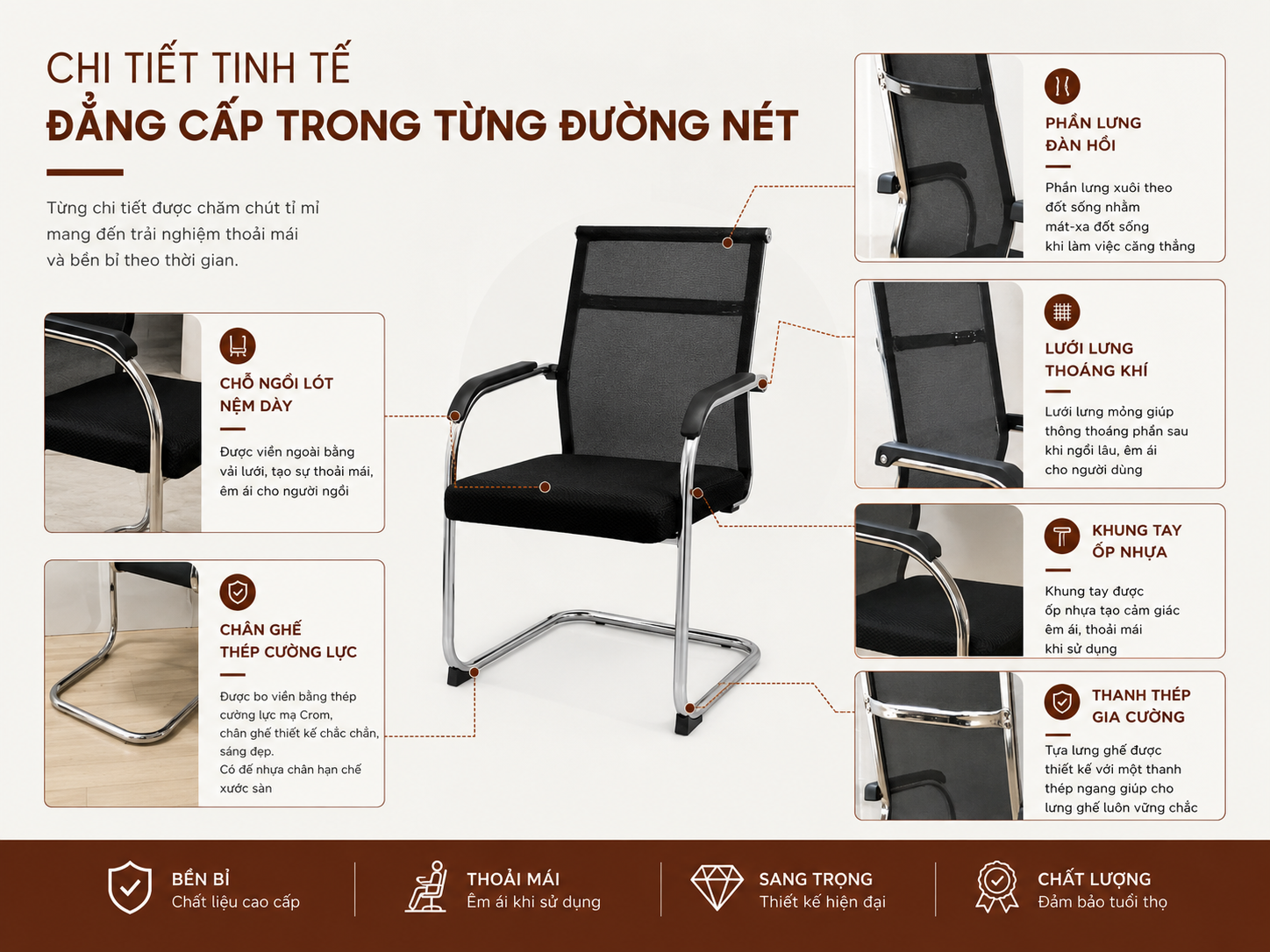 Ghế chân quỳ khung thép