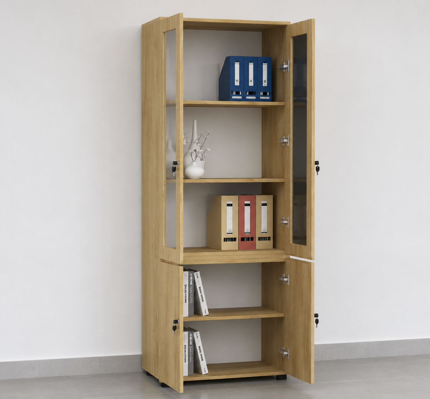 Tủ hồ sơ cánh kính THS C46 Luzo Home gỗ MDF