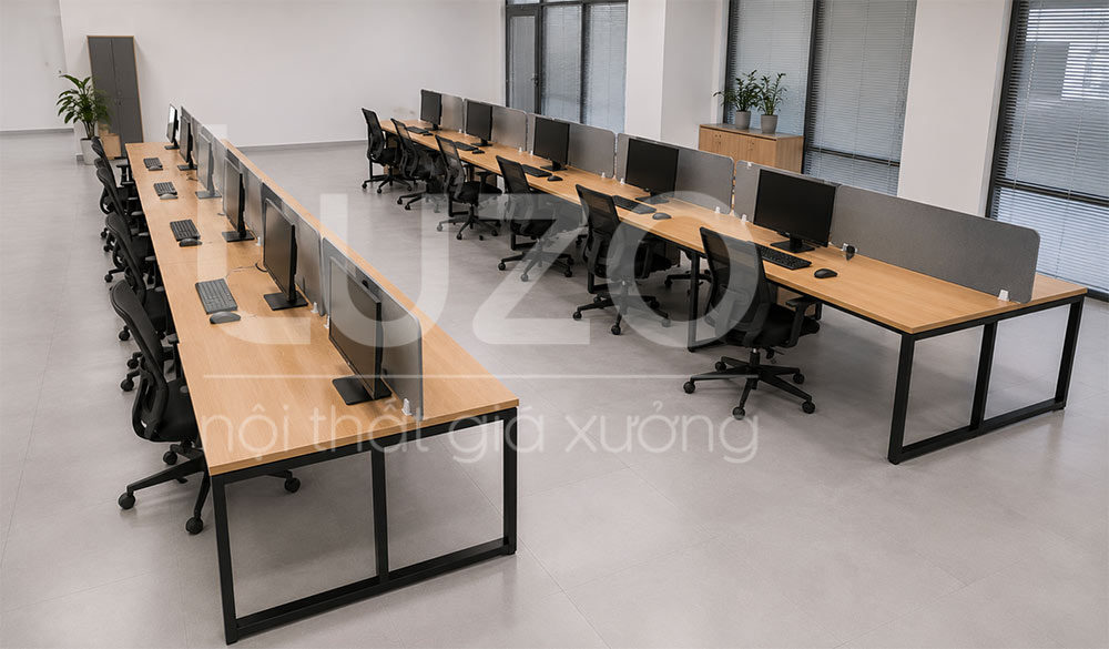 Khoảng cách bàn ghế và lối đi trong văn phòng