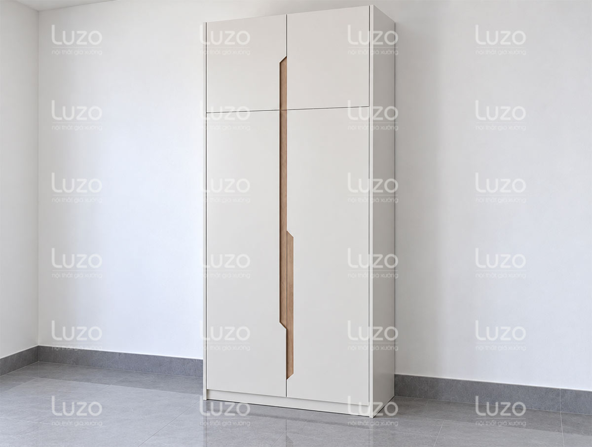 Tủ quần áo 2 cánh tay nắm âm LZW108