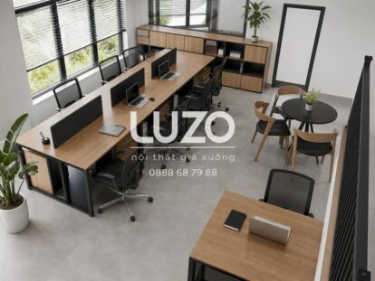 Sơ đồ bố trí bàn làm việc cho văn phòng 50m2