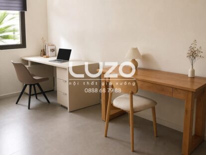 So sánh bàn MDF và bàn gỗ tự nhiên trong góc làm việc tại nhà