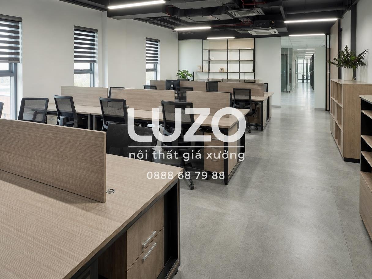 Bàn làm việc theo yêu cầu bố trí theo layout văn phòng