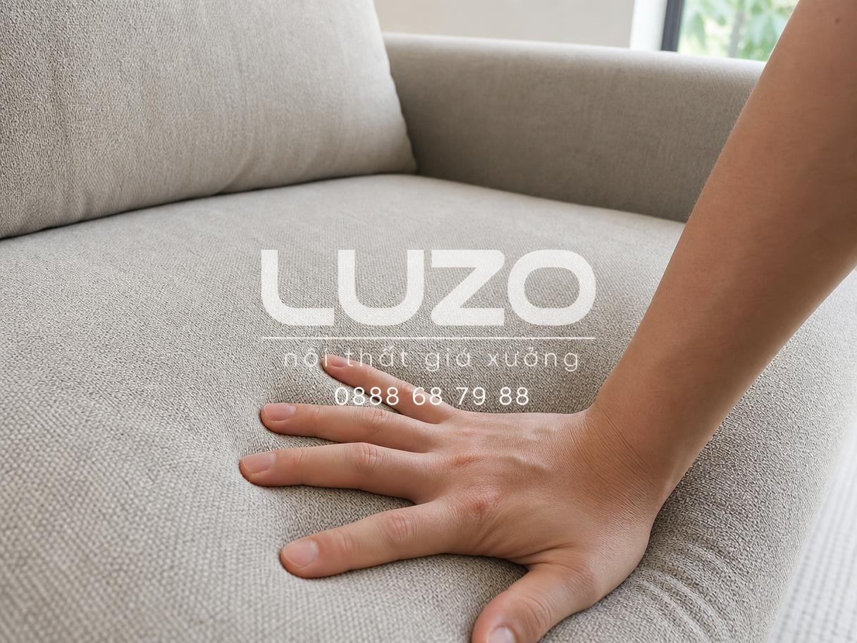 Kiểm tra độ lún của đệm sofa trước khi bọc lại