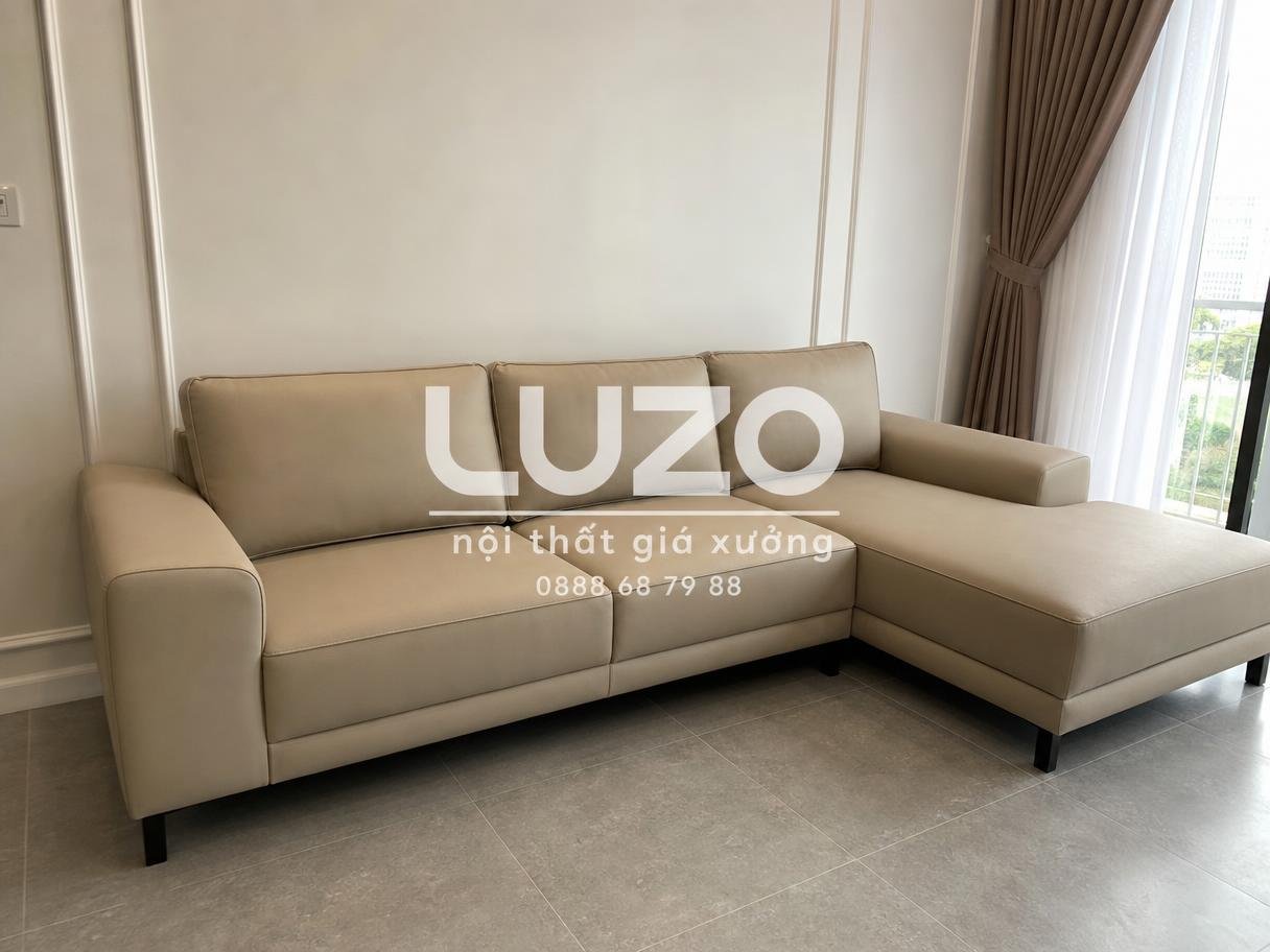Sofa sau khi bọc lại và xử lý phần đệm ngồi