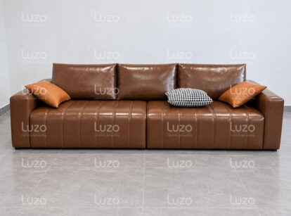 Ghế sofa da màu nâu SF-i25 chụp chính diện