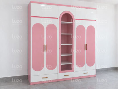 Tủ quần áo trẻ em hiện đại LZW104 phối màu hồng