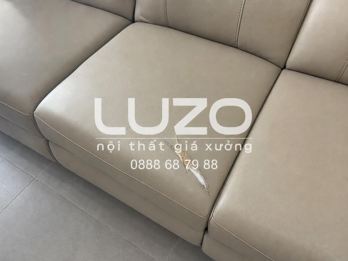 Sofa bị rách ở mặt đệm ngồi cần kiểm tra trước khi bọc lại