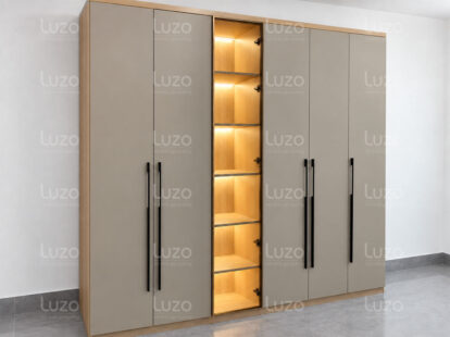 Tủ quần áo 2m4 LZW105 Luzo Home nhìn từ mặt trước