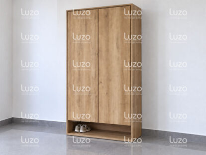 Tủ quần áo LZW113 vân gỗ sáng với kệ để giày phía dưới