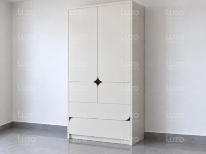 Tủ quần áo LZW110 màu trắng nhìn từ phía trước