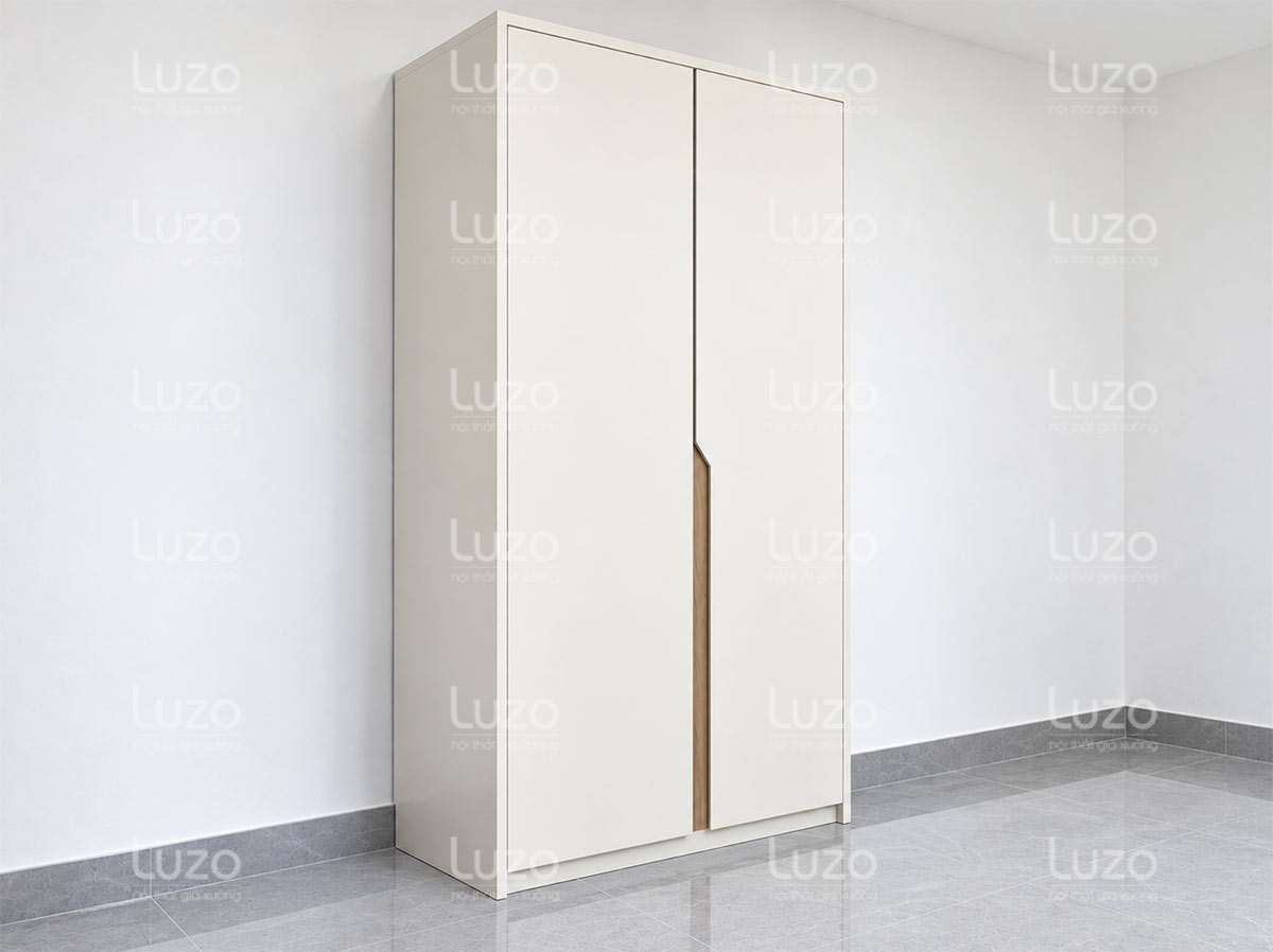 Góc chụp tủ quần áo LZW109 màu trắng phối vân gỗ