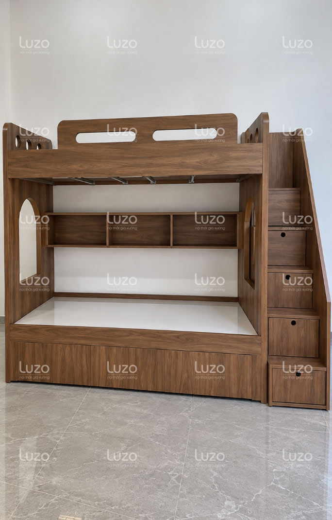Giường tầng gỗ MDF GT40 nhìn từ góc bên phải